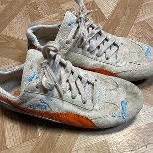 Puma Men's Cream and Orange Sneakers